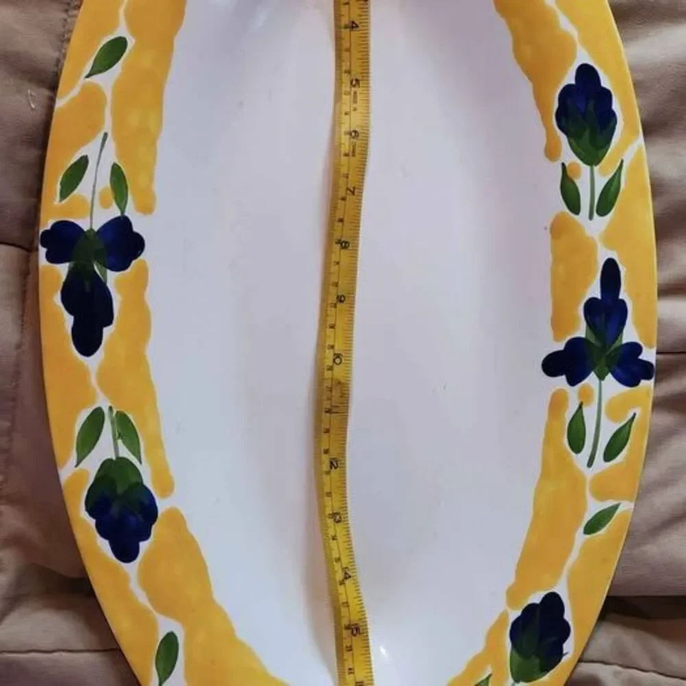 Dansk St. Tropez Platter and Deruta Rooster Dish